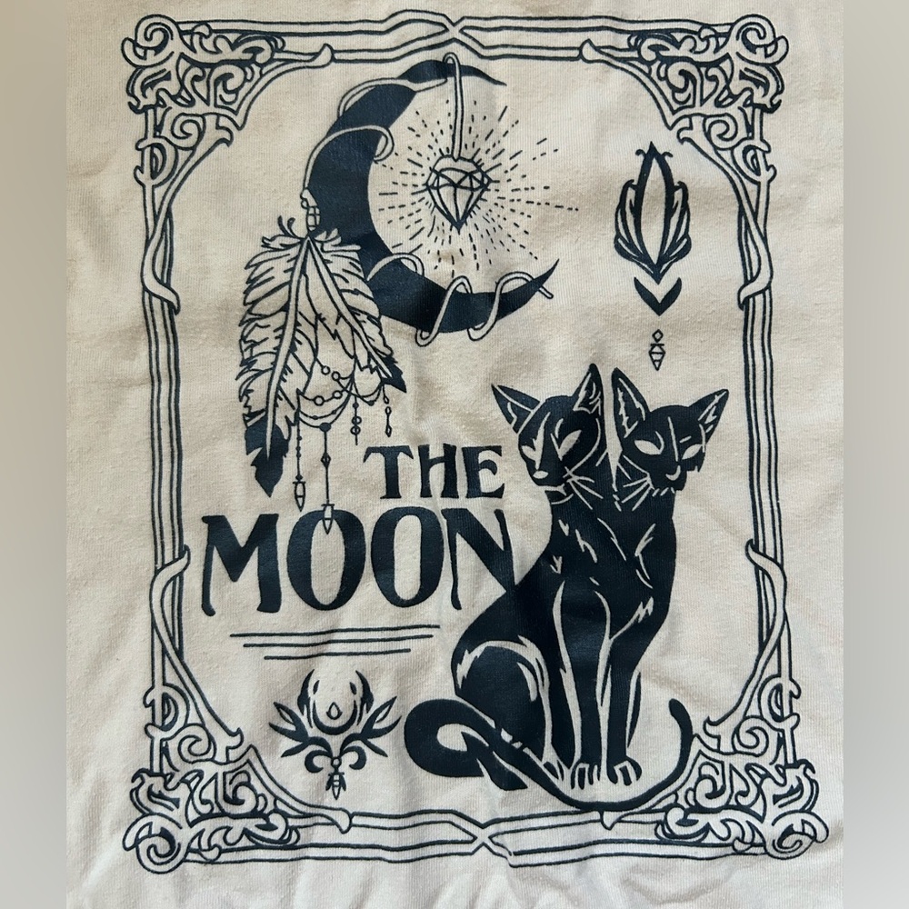 Mystical Moon Graphic Tee - Black and White